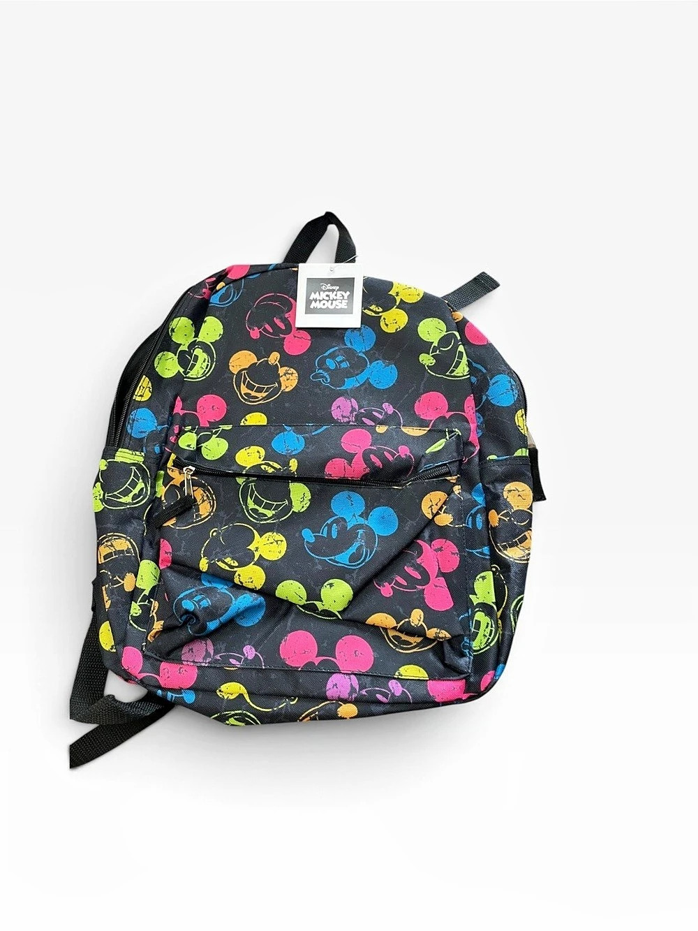 Disney Mickey Neon Heads All Over Print 16" Backpack 16" Backpack Black &